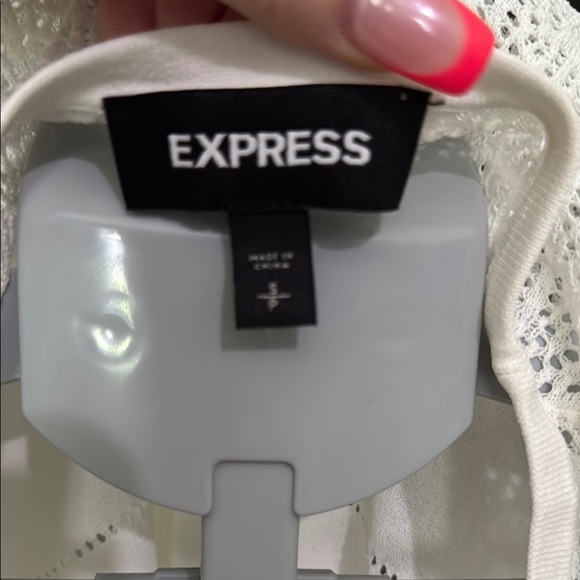 Express White Lace Detail Blouse - Picture 2 of 9